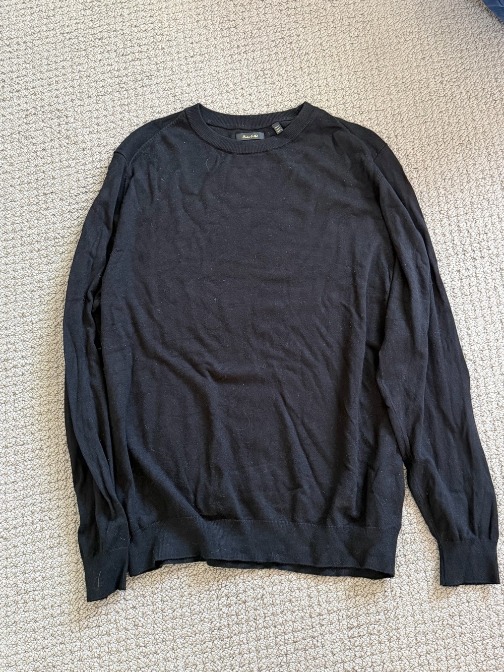 Men's Black Crewneck Sweater by Banana Republic